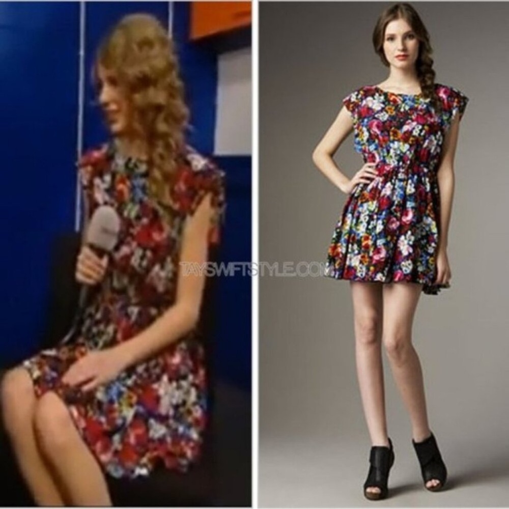 Alice + Olivia Matilda Bouquet Floral Silk Dress S